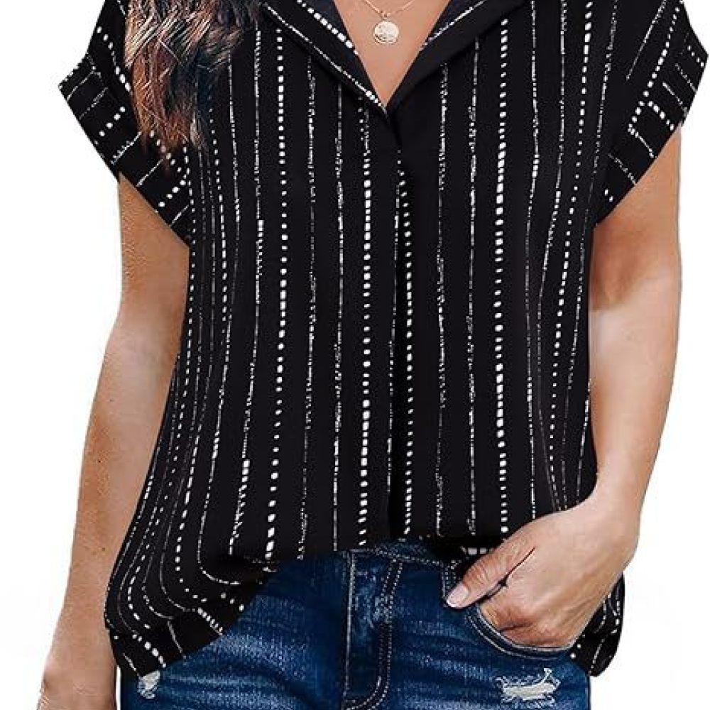 Summer Clothing Essentials Women - Casual dames gestreept overhemd met revers,