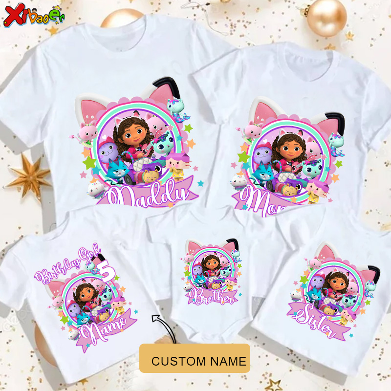 Summer Clothing For Babies - Verjaardags-T-shirt voor meisjes Gepersonaliseerde naam Prinses