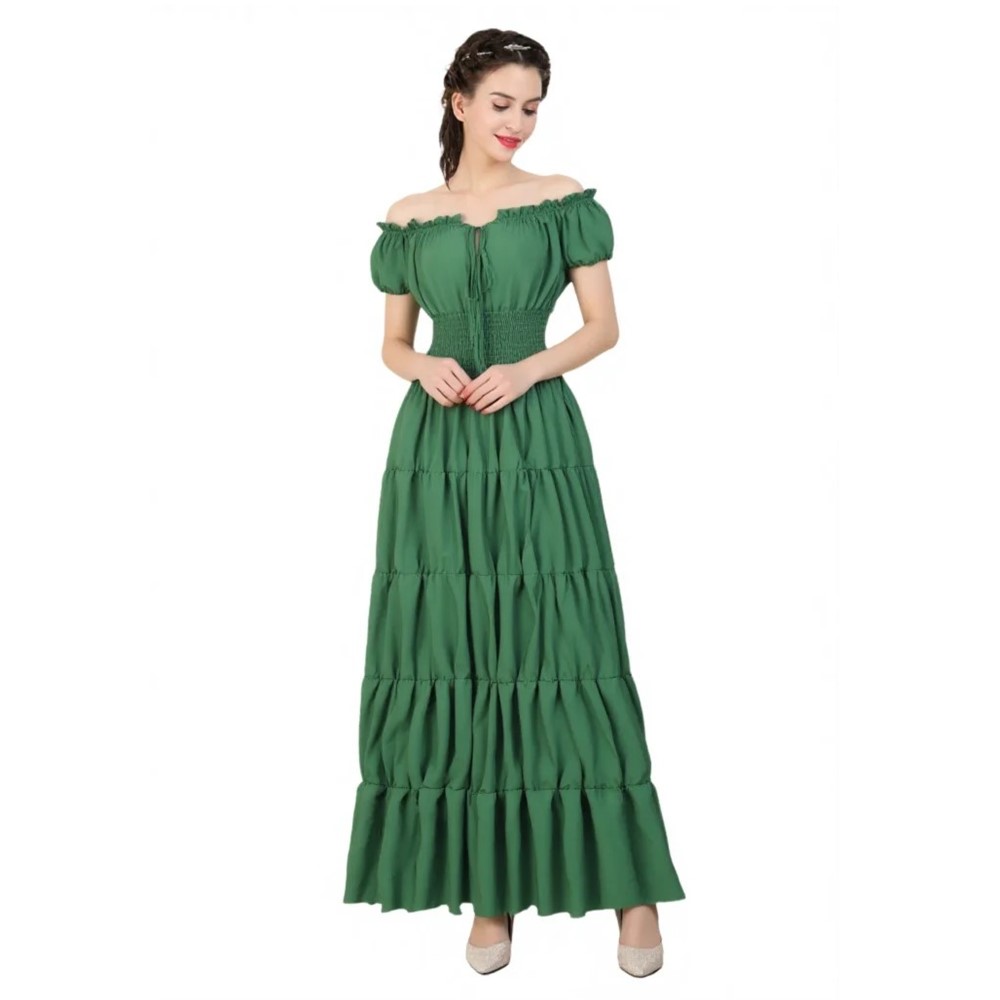 Summer Renaissance Clothing - Renaissance middeleeuwse jurk vrouwen Ierse off-shoulder