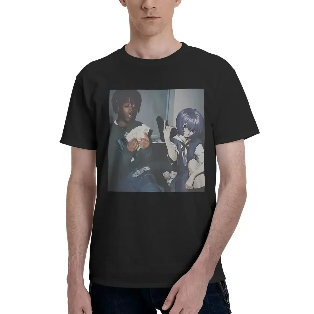 Summer Clothing Deals - Rei Ayanami Thug Meme 100% katoen