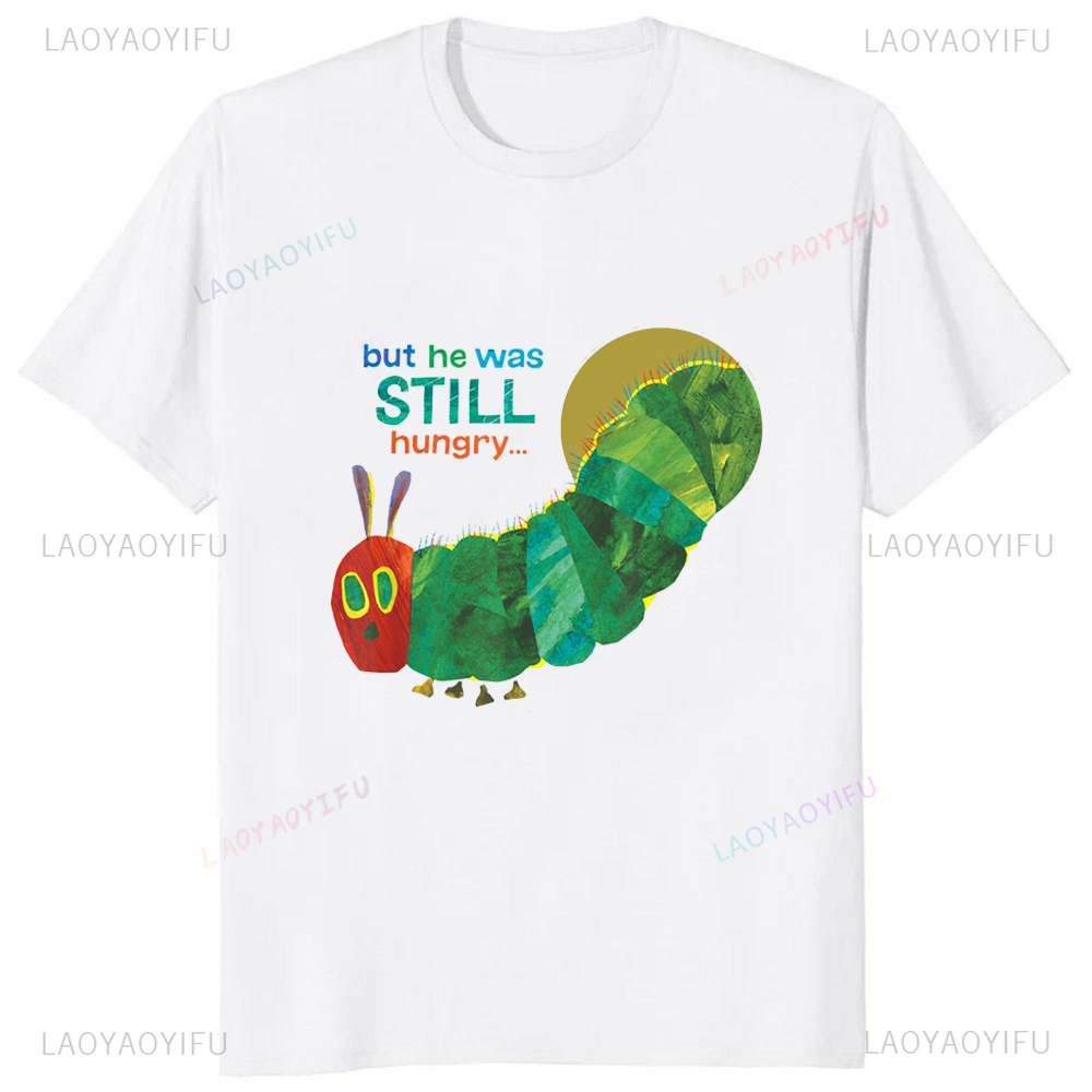 Summer Clothing Styles Men - Grappige Cartoonafbeelding De Zeer Hongerige Rupsbedrukte