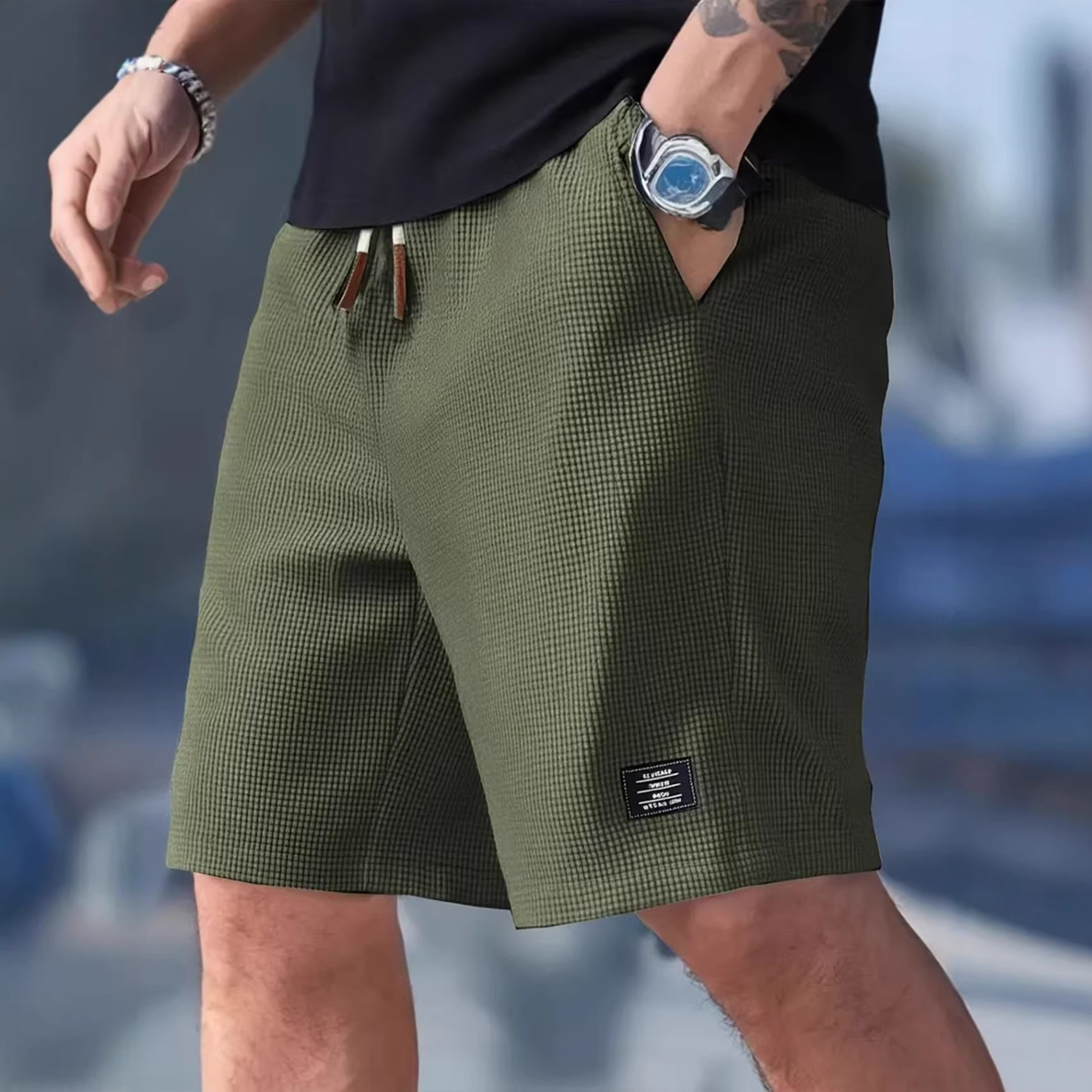 Heren korte broek zwart wafel  - Summer Clothing Deals recensie en prijs